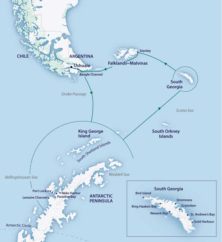  Odisea Antártica, Georgia del Sur e Isla Elefante en el M/V Greg Mortimer